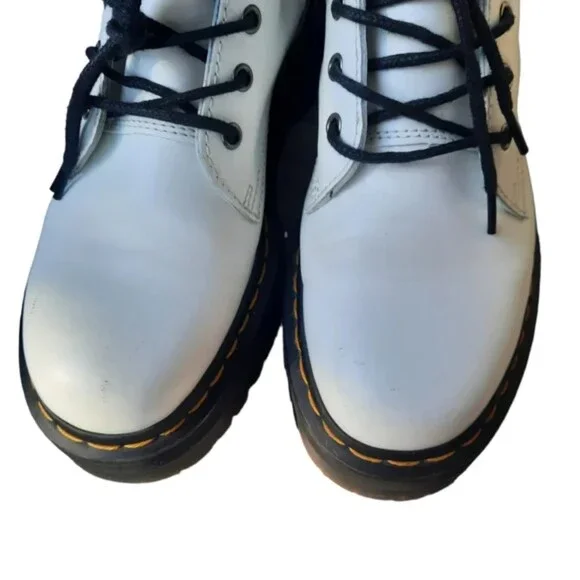 Dr. Doc Martens Platform Jadon White AirWay Combat Boots High Top W10 Y2k 90s